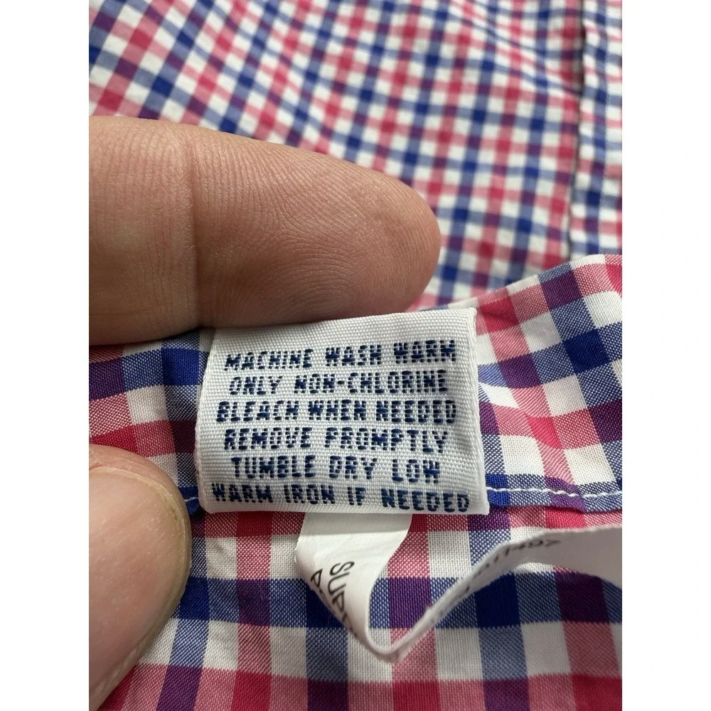 Polo Ralph Lauren Red White Blue Check Button Down Shirt 3XLT Tall Men Preppy